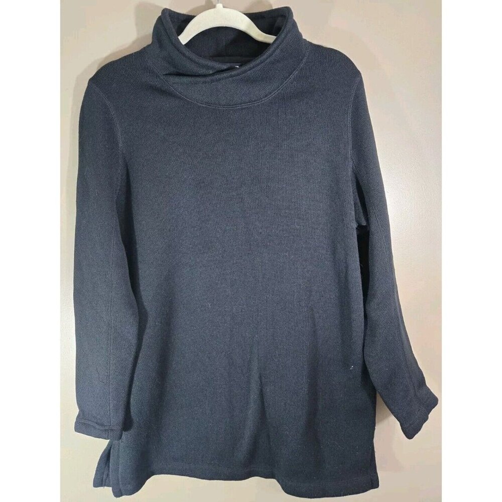 Women's Black Land's End Pullover Sweater, Size L, 14/16